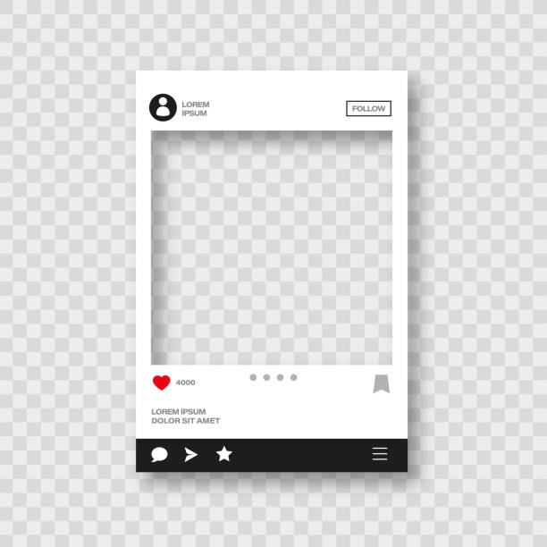 photo frame for social media designs. post template framework. insert your picture - post stock-grafiken, -clipart, -cartoons und -symbole