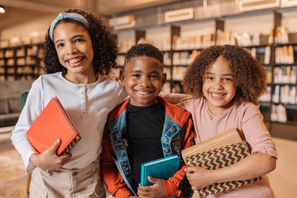 Young black readers in a dutch library