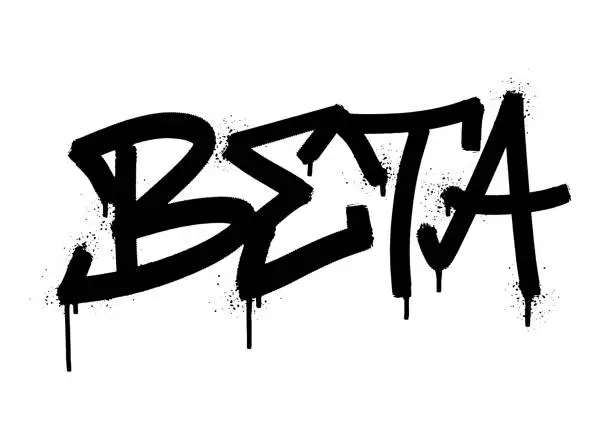 Vector illustration of Beta graffiti airbrush spraypaint typography