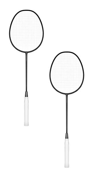 istock Badminton rackets isolated on white background 1977151235