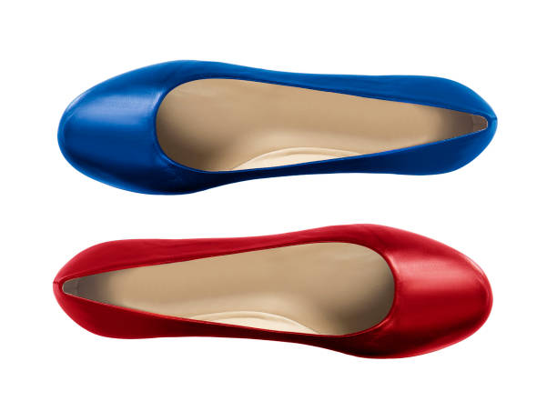 woman ballerinas shoes isolated on white