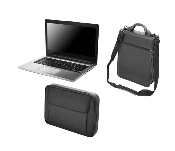 istock Laptop and bags isolated 1977162495