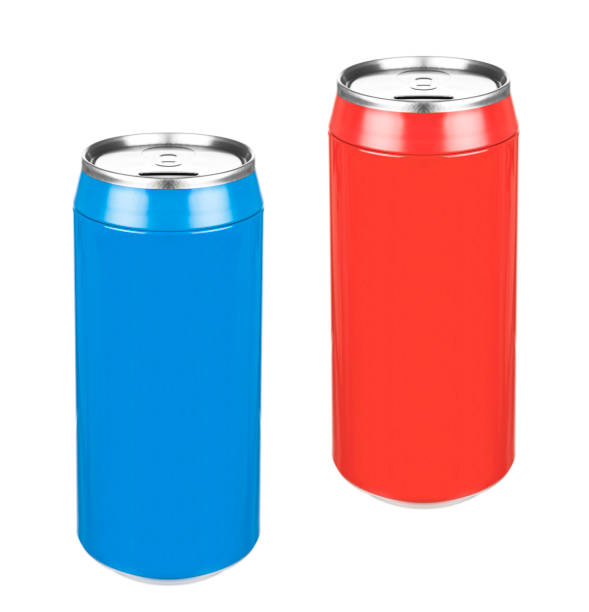 istock Aluminum blue and red soda cans isolated 1977164133