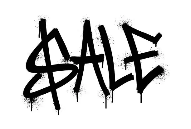 Vector illustration of Sale graffiti airbrush spraypaint typography