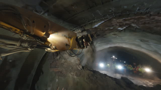 Digging a tunnel for the subway.