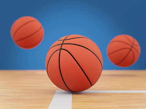 Basketball Ball Close-up Shot. 3D Render
