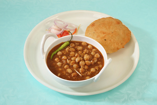 Punjabi Chana Masala With Puri Or Chole Puri, Indian Dish