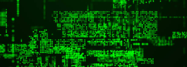 istock Abstract technology background. Computer matrix. Futuristic cyber background of particles. 3d rendering. 1977309775