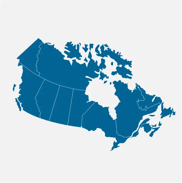 Vector illustration of Map of Canada. Vector illustration.
