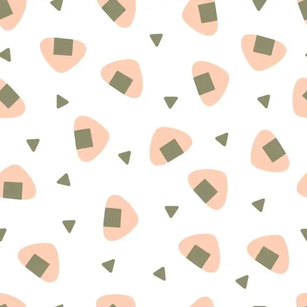 Vector illustration of Japanese Delicacies Rice Ball Vector Seamless Pattern can be use for background and apparel design