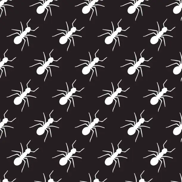 Vector illustration of Ant Symphony Colony Vector Seamless Pattern