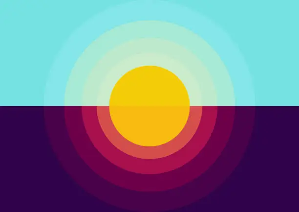 Vector illustration of Vector gradient colors blend sky with sunrise and sunset design conceptual abstract background