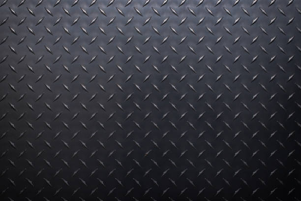dark steel plate with diamond print. gray metal texture. - 16243 stock-fotos und bilder