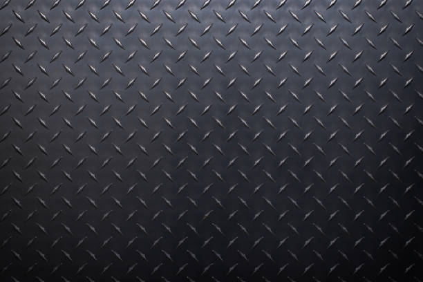 dark steel plate with diamond print. gray metal texture. - 16243 foto e immagini stock