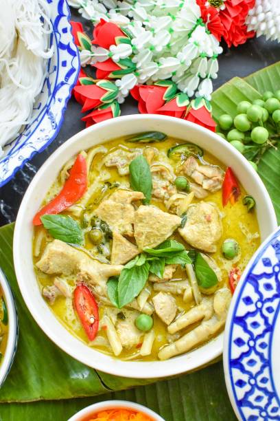 istock Chicken Green Curry, Thai food, thai style kitchenware , 1977444103