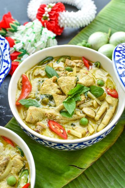 istock Chicken Green Curry, Thai food, thai style kitchenware , 1977444110