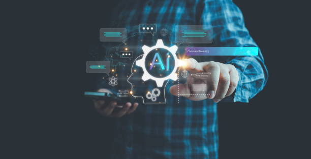 istock Ai technology, businessman show virtual graphic Global Internet connect Chat with AI, Artificial Intelligence. AI, using command prompt for generates something, Futuristic technology transformation. 1977460837
