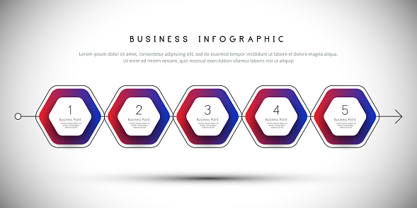 Thin line vector. Infographics business concept. Can be used for info graphics, flow charts, presentations, web sites, banners, printed materials. stock illustration