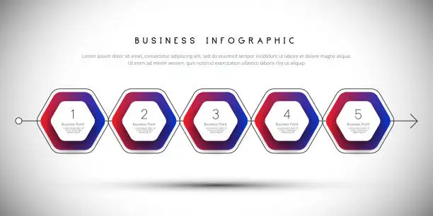 Vector illustration of Infographic design with number and 5 options or steps.