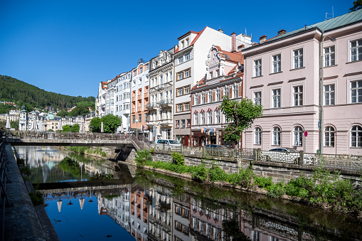 Historic centre of famous spa town Karlovy Vary, Czech Republic