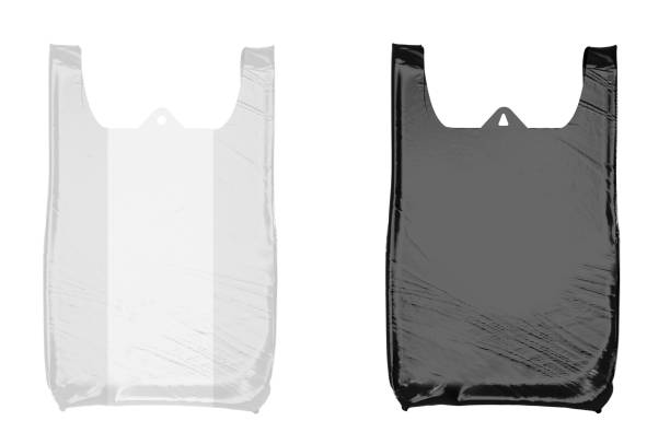 istock Plastic white and black bags isolated on white background 1977485519