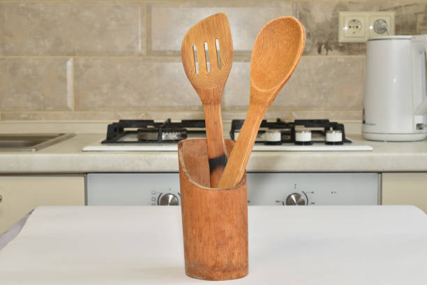 istock Tableware made of wood, spatula and spoon. 1977485532