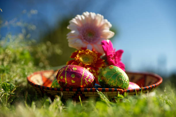 Delightful Closeup of Chocolate Easter Eggs