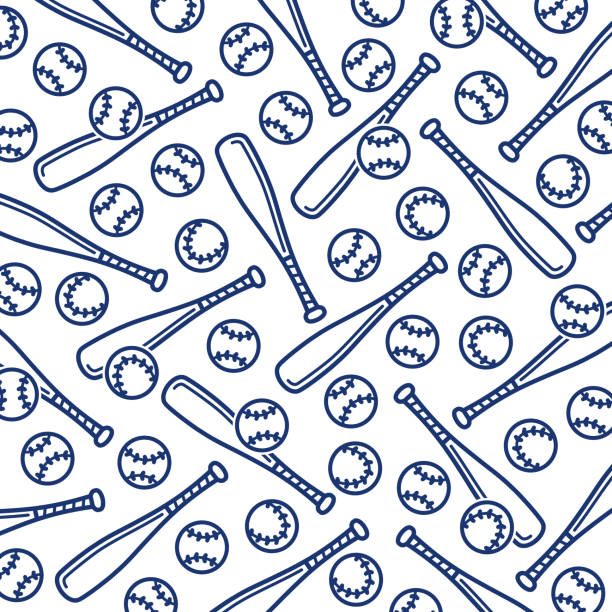 Baseball background, pattern set. Collection icons baseball. Vector Baseball background, pattern set. Collection icons baseball. Vector illustration baseball base icon stock illustrations