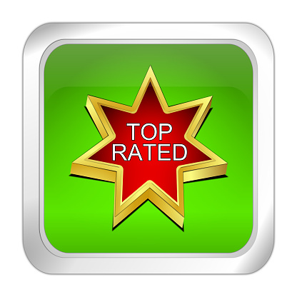 top rated button green red - 3D illustration