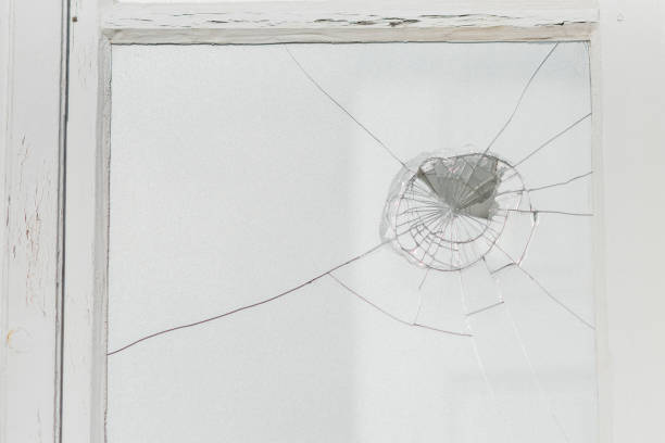 istock Broken window glass in the house. 1977571711