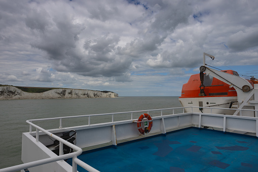 Dover, Great Britain - September 9,2023: The ferry departs from the port Dover, Great Britain