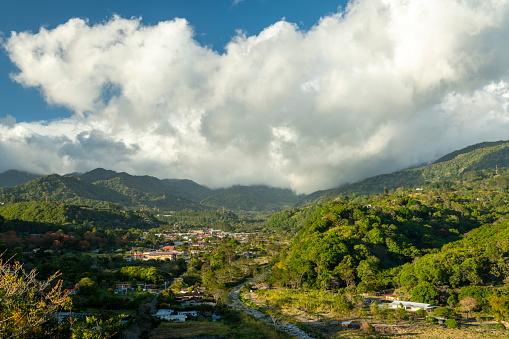 River valley and town of Boquete, Panama - stock photo