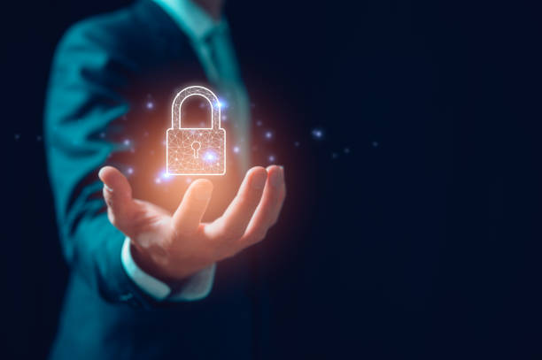 istock Cybersecurity and privacy concepts to protect data. Businessman holding virtual padlock icon in concept of cyber security privacy information in network technology 1977621801