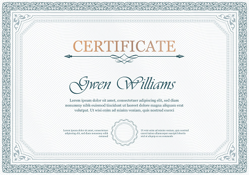 Vector certificate of achievement, appreciation template. Simple stylish diploma design template.