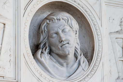Catania - The statue of St. Paul the Apostle in front of Basilica di Sant'Agata.