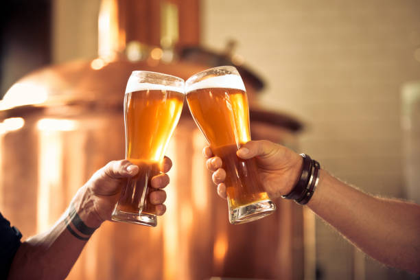 istock Friends toasting with beer glasses in the microbrewery 1977652232