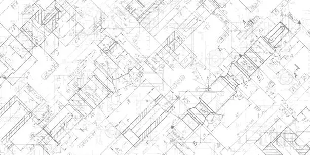 Vector illustration of Technical drawing background .Mechanical Engineering drawing.