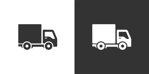 Vector illustration of Delivery truck icon. Solid icon that can be applied anywhere, simple, pixel perfect and modern style.