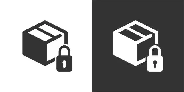 Vector illustration of Pacakge security icon. Solid icon that can be applied anywhere, simple, pixel perfect and modern style.