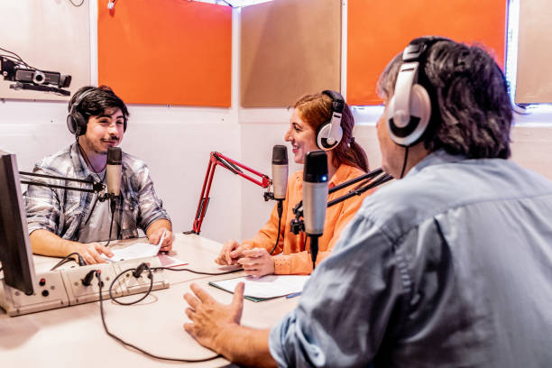 istock Presenters talking on a radio show 1977678400