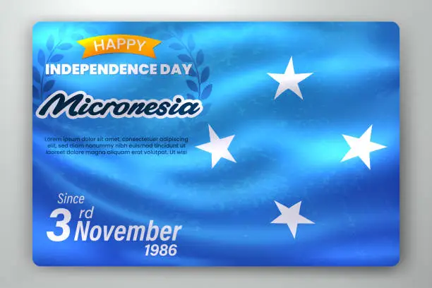 Vector illustration of Happy Independence Day of Micronesia with Waving Flag Background