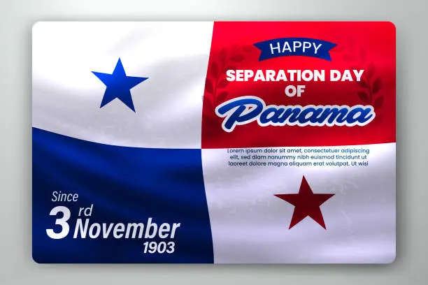 Vector illustration of Happy Separation Day of Panama with Waving Flag Background