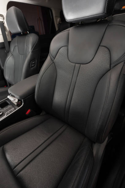 istock Clean black leather car chair 1977693886