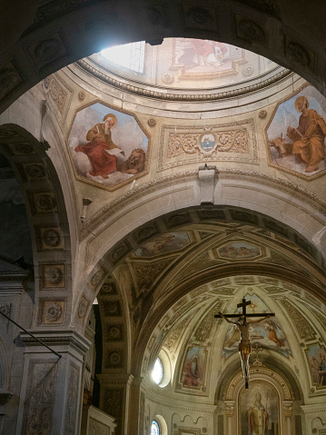 Fanano, Modena, October 2020. Dome of the Church of San Silvestro Papa.
