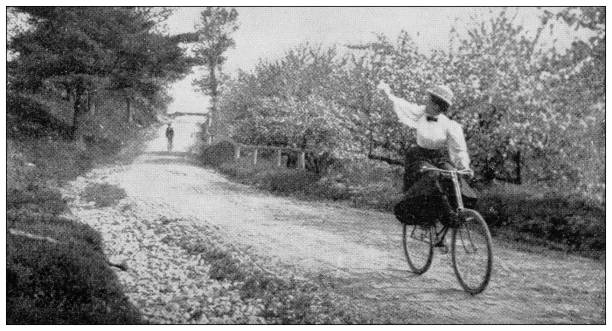 Sport and pastimes in 1897: Woman cycling
