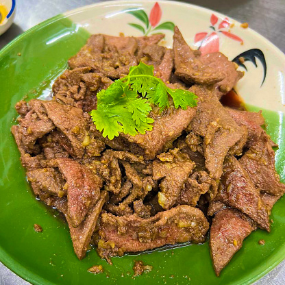 Thai food, owl, sweet liver fan, meat