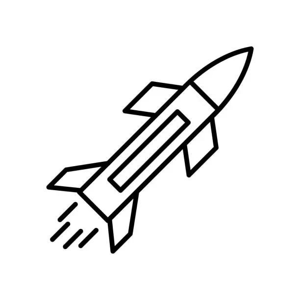 Vector illustration of Army Rocket Icon