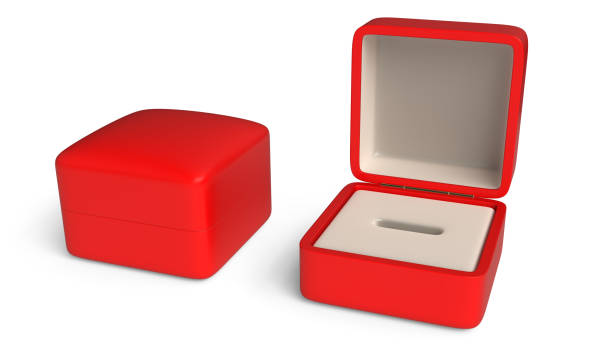 istock Empty red jewelry box mock up 1977738359