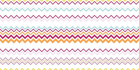 Chevron seamless pattern. Zigzag fashion design. Zigzag seamless vector texture. Colorful zigzag geometric ornament.