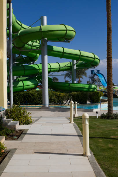 istock Walking path leading to an extreme water slide 1977744742